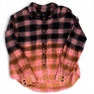 Rails Pink and Black Ombre Plaid Shirt
